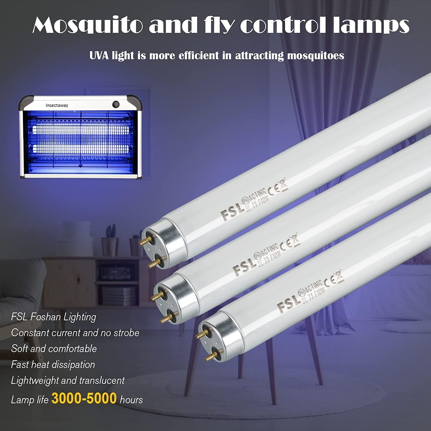 Insectaway Fly Killer Bug Zapper, Fly Zapper Electric 2400V, 20W UV Insect Killer Electric, Fly Killers for Home Indoor, Mosquito Killer Lamp with Double-Sided Grid - 2 Pack - 图片 4